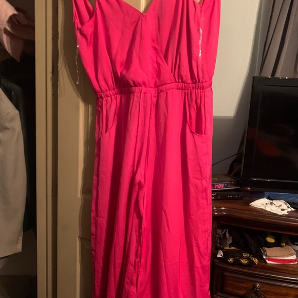 NWT A hot pink & solid Blk jumpsuit SZ 14/16 - Picture 5 of 5